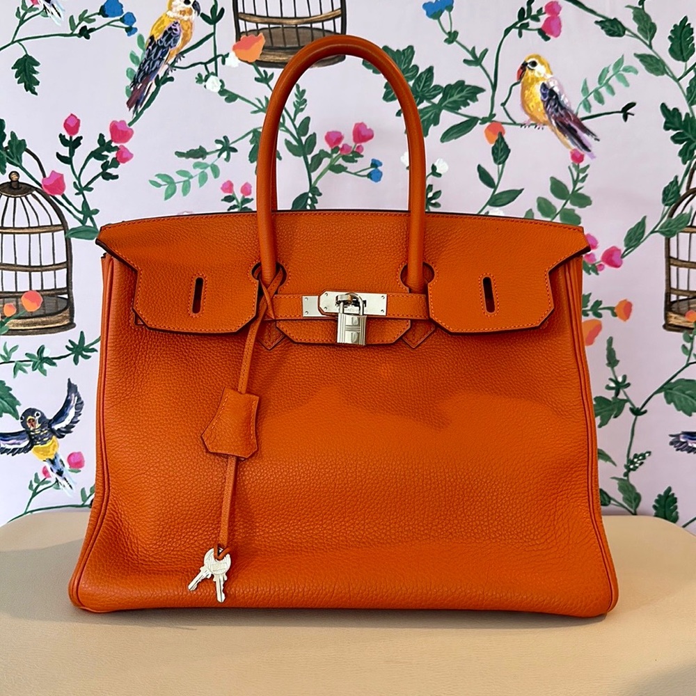 Hermes Orange Birkin 35 Bag